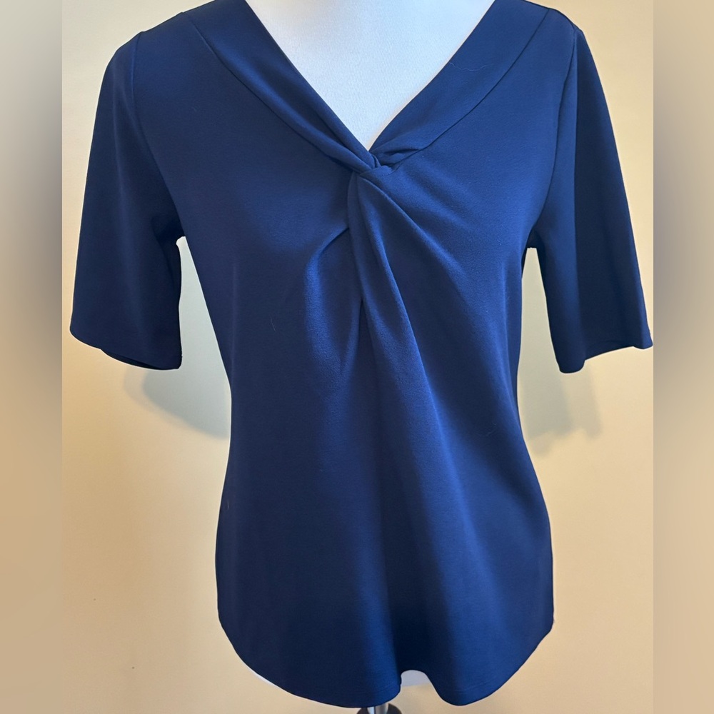 Talbots Navy V-neck Top, New with Tags, Medium